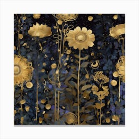 Gold Flowers Canvas Print