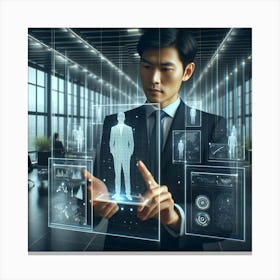 Businessman Using Virtual Reality Canvas Print
