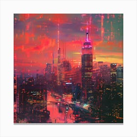 Cityscape At Night Canvas Print