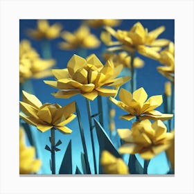 Origami Daffodils Canvas Print