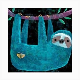Sloth And The Moth Square Canvas Print