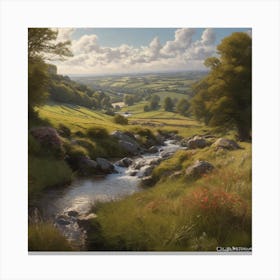 Stream In The Valley Canvas Print