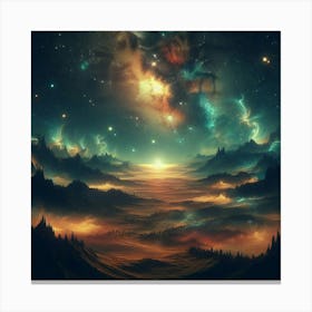 Space Landscape - Space Stock Videos & Royalty-Free Footage Canvas Print