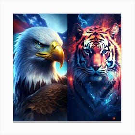 Eagle And Tiger 1 Canvas Print