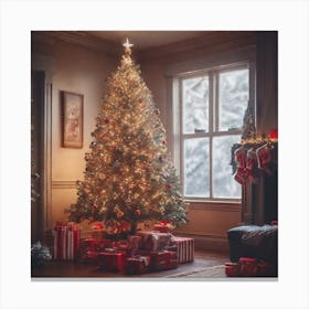 Christmas Tree In The Living Room 133 Canvas Print