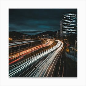 Cityscape At Night 1 Canvas Print