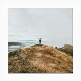 Person Standing On Top Of A Hill 1 Canvas Print