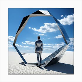 Futuristic Man In A Suit Canvas Print