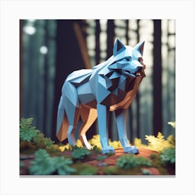 Wolf In The Woods 43 Canvas Print