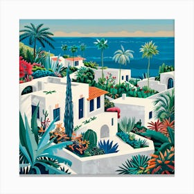 California Villa colour art Canvas Print