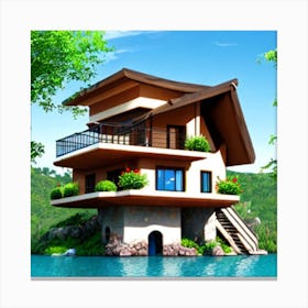 House On The Lake Canvas Print