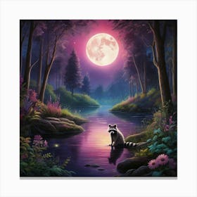 Raccoon In The Forest 2 Canvas Print