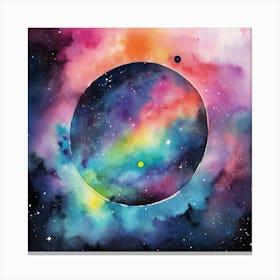 Hello Universe Space Neon Watercolor 12 Art Print 0 Canvas Print