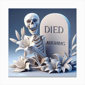Skeleton Laughing Canvas Print