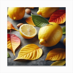 Autumn Leaves And Lemons Canvas Print