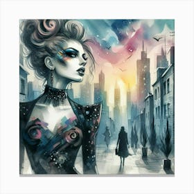 Sexy Girl In The City Canvas Print