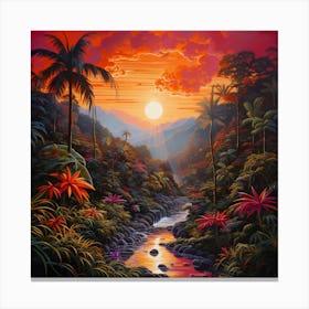 Sunset In The Rainforest 1 Canvas Print