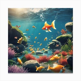Goldfish In The Sea Canvas Print