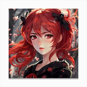 Anime Girl With Red Hair Canvas Print