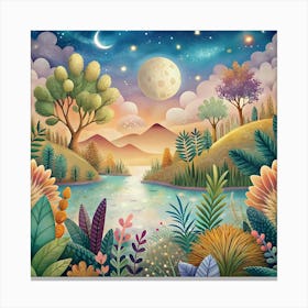 Night Landscape 1 Canvas Print