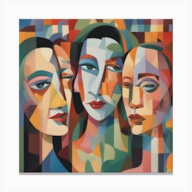 Three Women Abstract Canvas Print