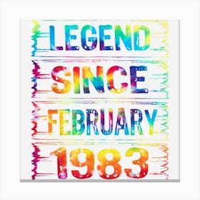 February 40 Years Old Since 1983 40th Birthday Gifts Tie Dye Canvas Print