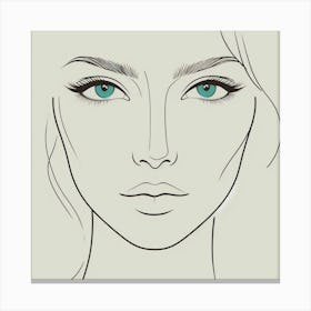 Drawing Of A Woman'S Face Canvas Print