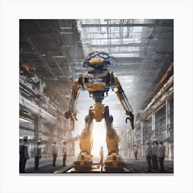 Robot In Factory Canvas Print