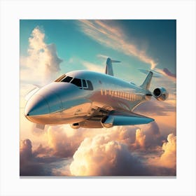 Private Jet In The Sky Canvas Print