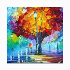 Tree In The Rain oil painting abstract painting art Canvas Print
