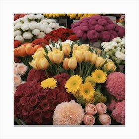 Flower Market Poster Berlin Germany 2 Art Print 2 Canvas Print