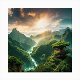 Chinese Buddhist Temple Canvas Print