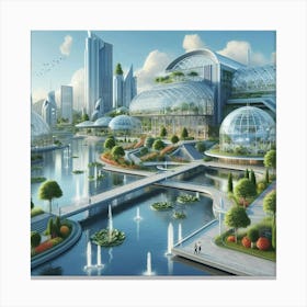 Futuristic Cityscape 69 Canvas Print
