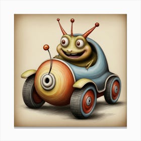 Frog In A Car Canvas Print