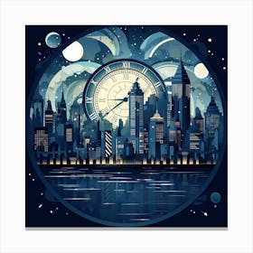 Night City Skyline 1 Canvas Print