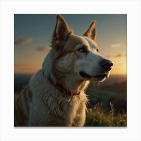 Photo Of Ultra Realistic Dog, Dramatic Light, Pale Sunrise, Cinematic Lighting 2 Canvas Print