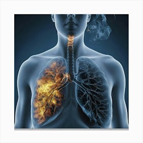 Lungs And Smoke 3 Canvas Print