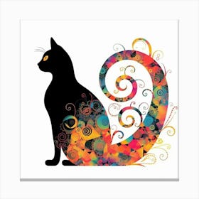 Cat With Swirls Canvas Print