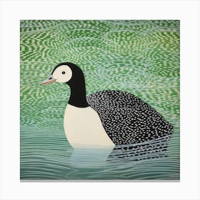 Ohara Koson Inspired Bird Painting Coot 1 Square Canvas Print