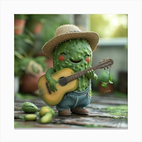 Cactus Guitar Canvas Print