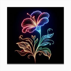 Neon Flower Canvas Print