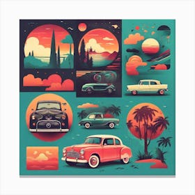 Retro Car Collection Canvas Print