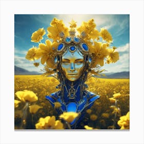 Woman In A Field Of Flowers Canvas Print