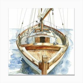 Sailboat Watercolor Painting Canvas Print