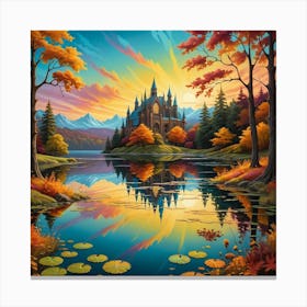 Castle By The Lake 3 Canvas Print