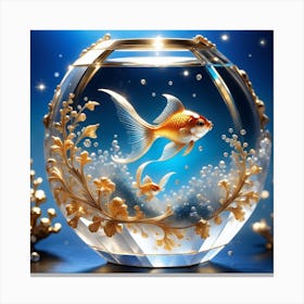 Goldfish In A Glass Bowl Canvas Print