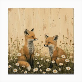 Foxes Fairycore Painting 4 Canvas Print