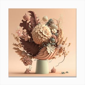 3d Floral Arrangement Canvas Print