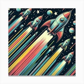 Retro Futuristic Elements,Retro Futuristic Background,Retro Futuristic Templates (15) Canvas Print