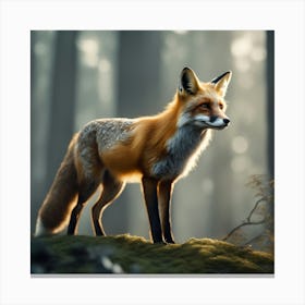 Red Fox In The Forest 34 Canvas Print